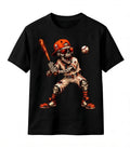Funny Sports Skull T-Shirt Skeleton Baseball Halloween Graphic Tee Top