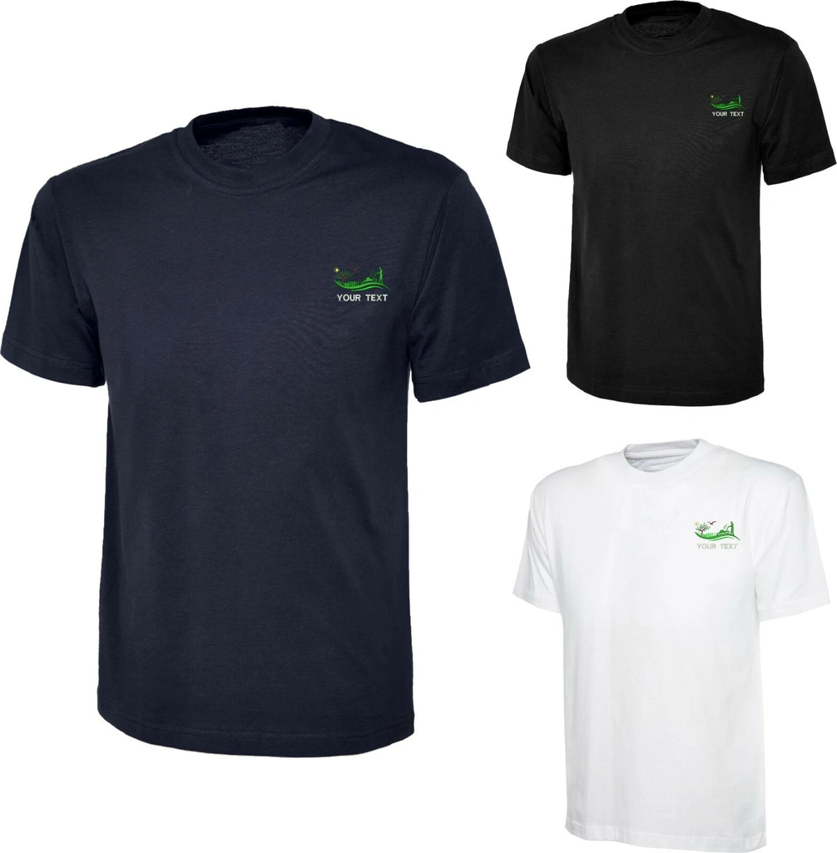 Personalised Embroidered Gardening Any Text UC301 Logo T-shirt Unisex Tee Top