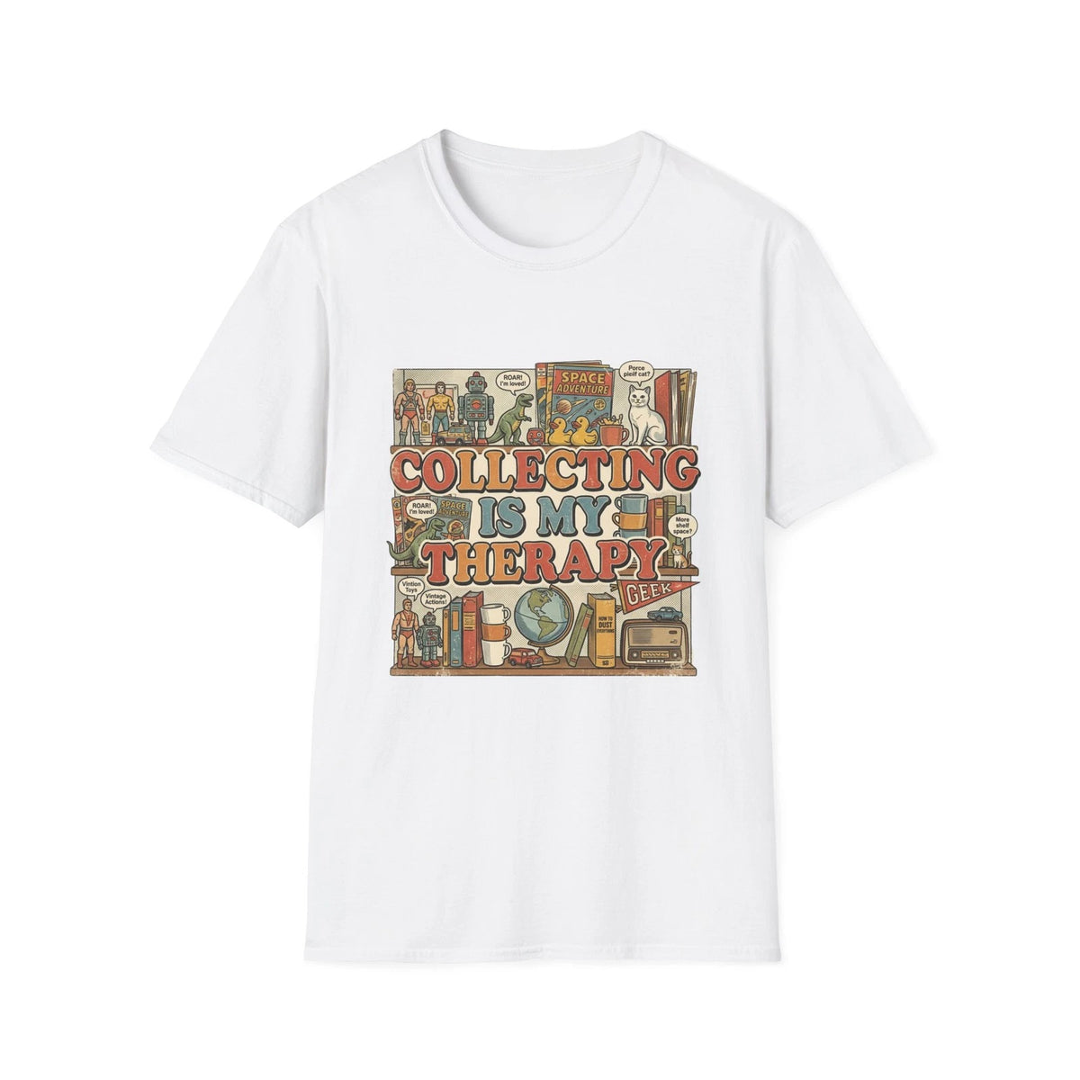 Collecting Is My Therapy T-Shirt — Retro Vintage Collector Graphic Tee