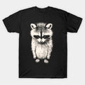 Vintage Raccoon Black and White Animal Graphic T-shirt