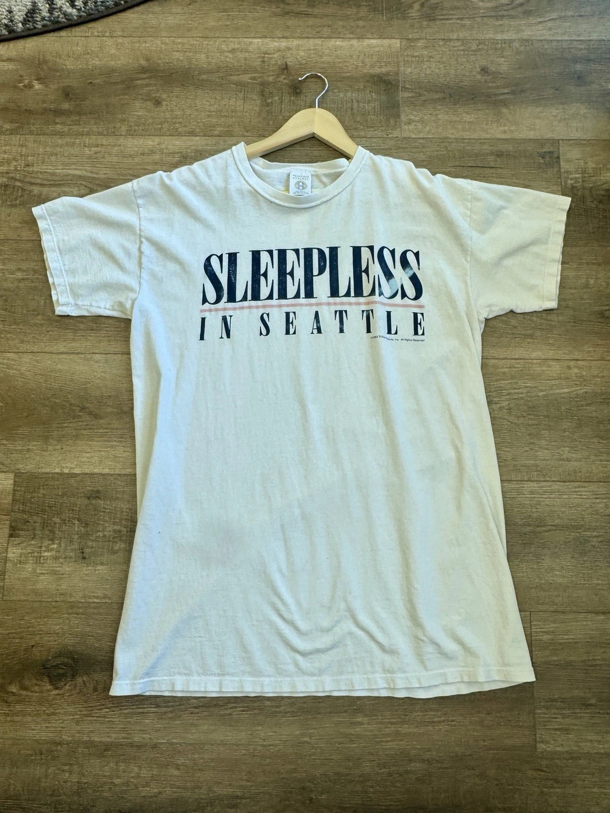 Vintage Sleepless in Seattle Shirt Mens Large white  1993 Movie Promo Tee 90s