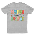 Merry And Bright Christmas T-Shirt Unisex Retro Funny Womens Vintage Mens -c
