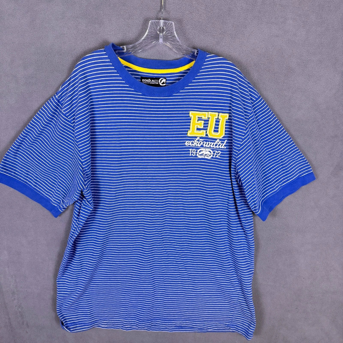 Y2K Ecko Unltd Mens Shirt 2XL Striped Street Skate Baggy 00s Vibes Chillcore