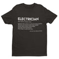 Funny T Shirt ELECTRICIAN Dictionary Definition Novelty Worker Gift Joke Spark