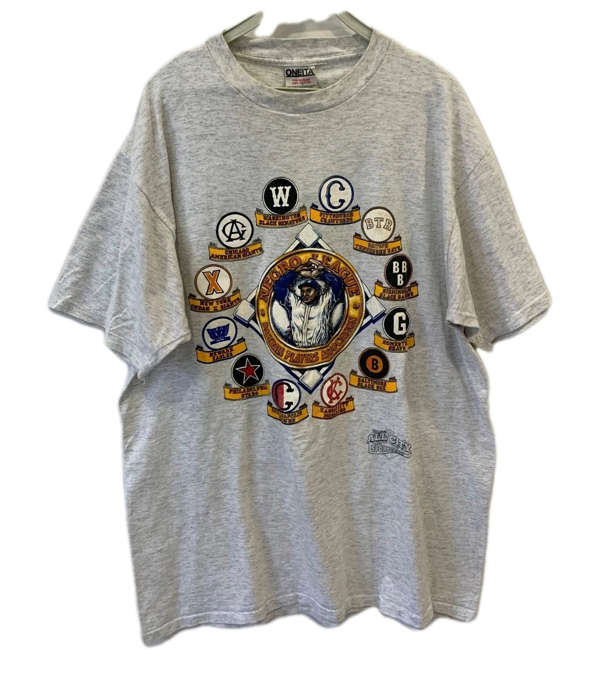 Vintage 90s Negro League Baseball T-Shirt Mens XL Oneita All City Sportgear#67