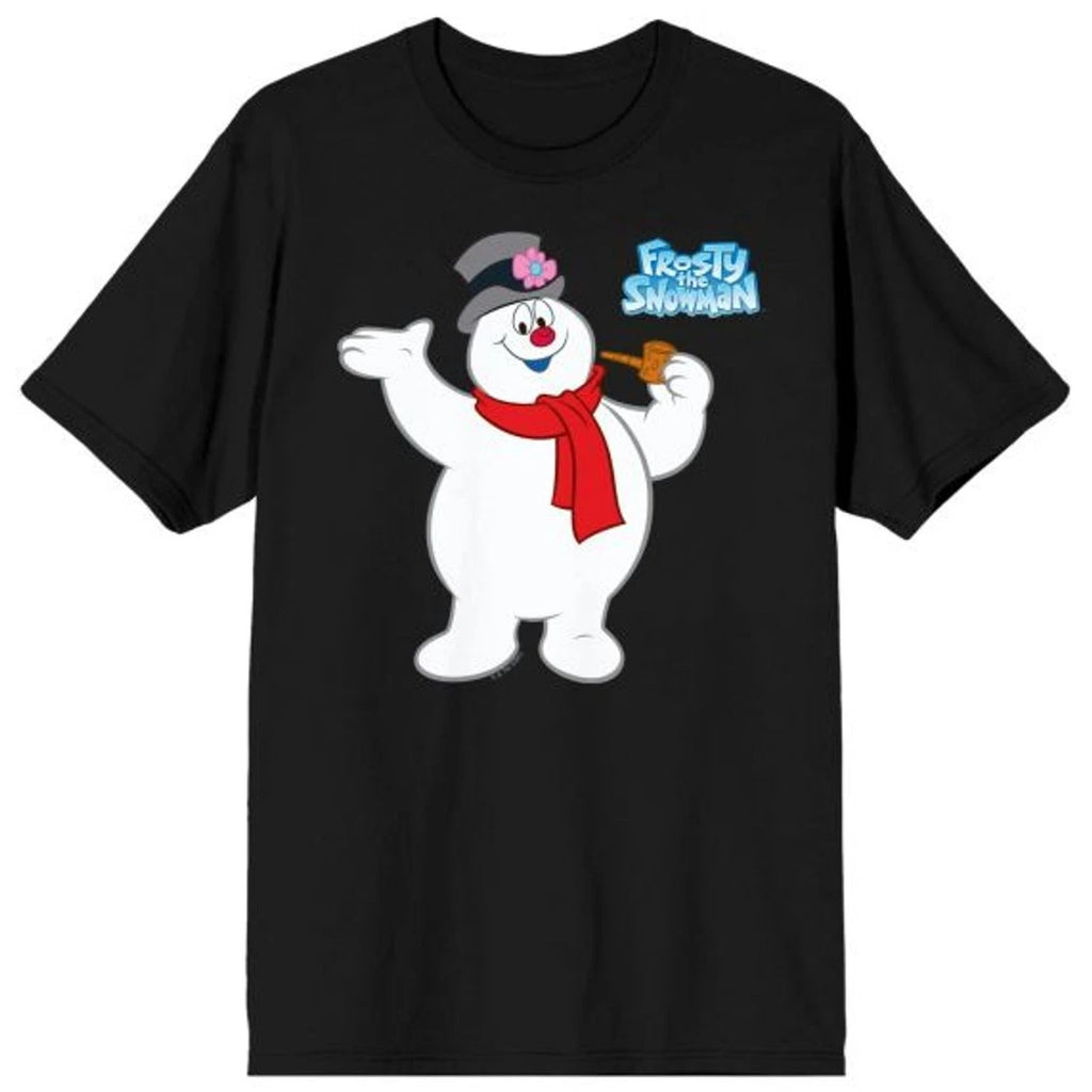 Frosty the Snowman Black T-Shirt, cute snowman Christmas Shirt Q12453