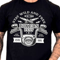 Bikers Fest T-Shirt Stay Wild And Free Motorcycle Graphic Tee Chopper Vintage