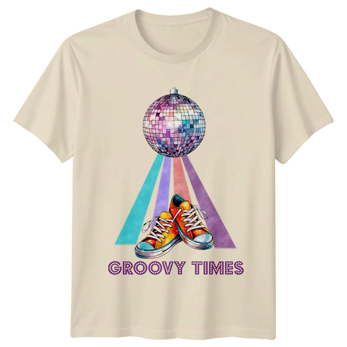 Groovy Times Retro 70s Disco Ball & Sneakers T-Shirt