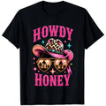 Howdy Honey Heart Sunglasses Leopard Cowgirl Rodeo Western Retro Gift T Shirt