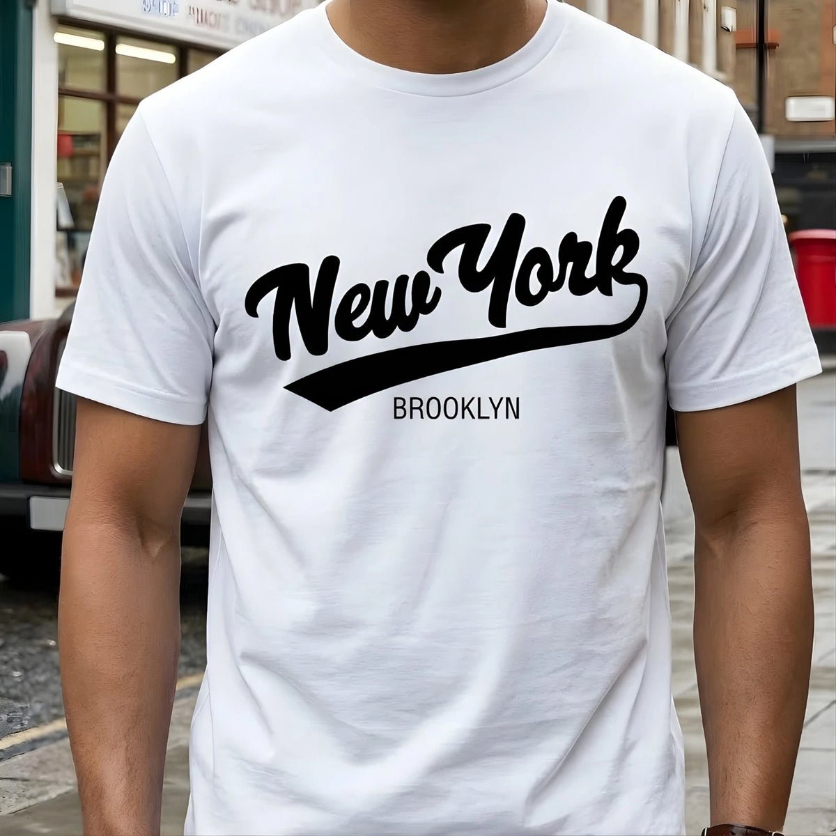 Mens Brooklyn NY T Shirt Black Vintage NYC Streetwear Graphic Tee