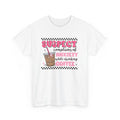 Funny Anxiety T-Shirt - Suspect complains of anxiety while drinking coffee