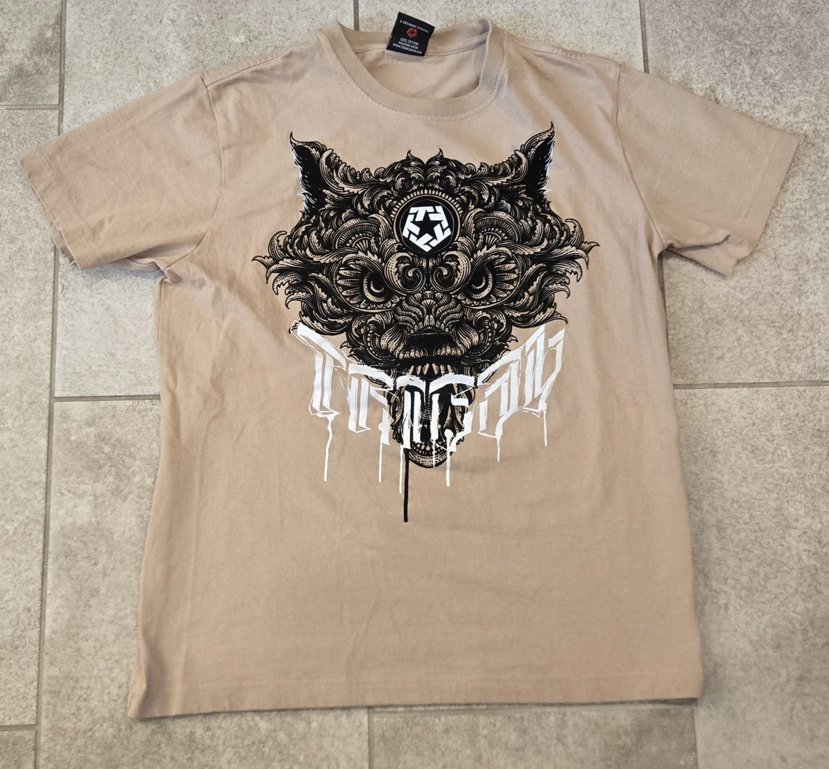 Vintage Tribal Gear Wolf T-Shirt 90s Y2K Streetwear Graffiti Hip Hop Size XL