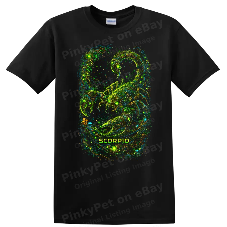Scorpio Zodiac Sign Biopunk Scorpion Art Astrology T Shirt Graphic Tee Design