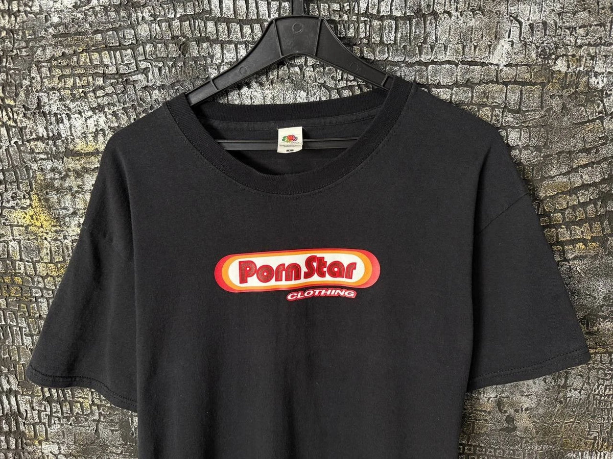 Vintage Porn Star Clothing T Shirt Black Y2K Skate Streetwear Mens L Rare