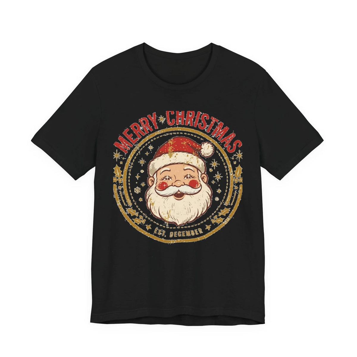 Merry Christmas Retro Santa T-Shirt Vintage 1950s Santa Claus Holiday