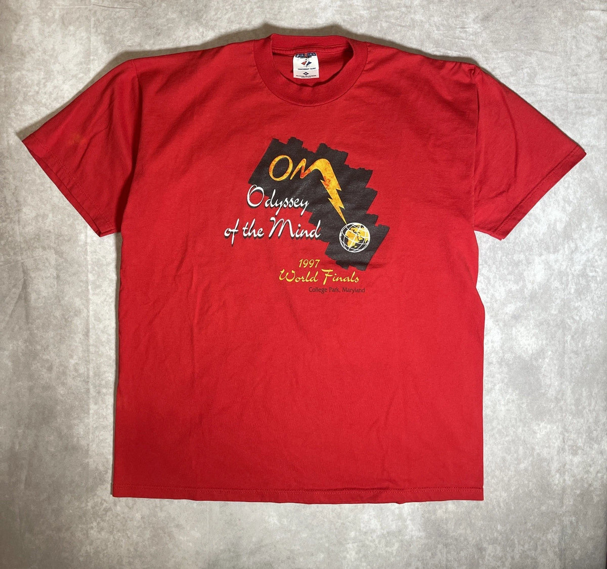Vintage Odyssey of the Mind Shirt Adult XL Red Jerzees Casual USA 90s