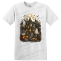 Haunted House Halloween Ghosts Pumpkins Spooky Gothic Vintage T Shirt Horror Tee