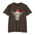Highland Cow Christmas Lights T-Shirt | Cute Festive Cow Tee Gift