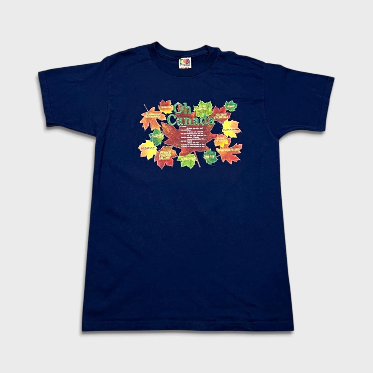 Vintage Canada Maple Leaves T Shirt Mens Medium Blue Patriotic Country 90s Tee