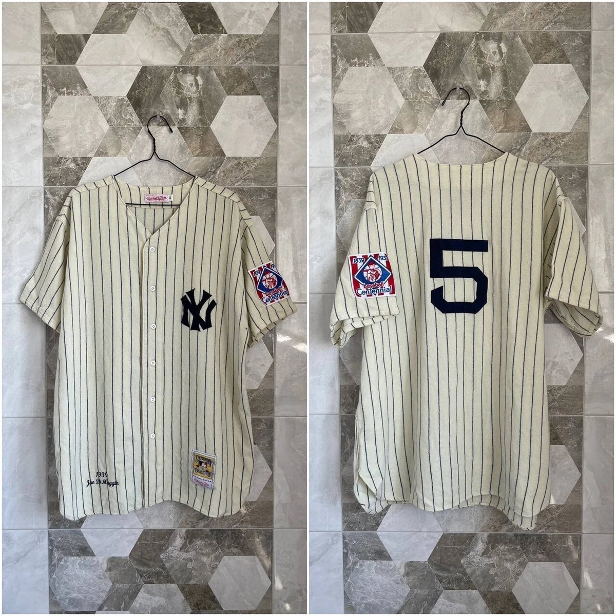 MLB New York Yankees Mitchell&Ness Authentic 1939 Joe DiMaggio #5 Flannel Jersey