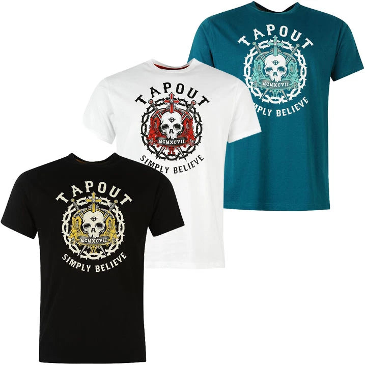 Tapout Print T-Shirt Size S Tee MMA UFC Mixed Martial Green New