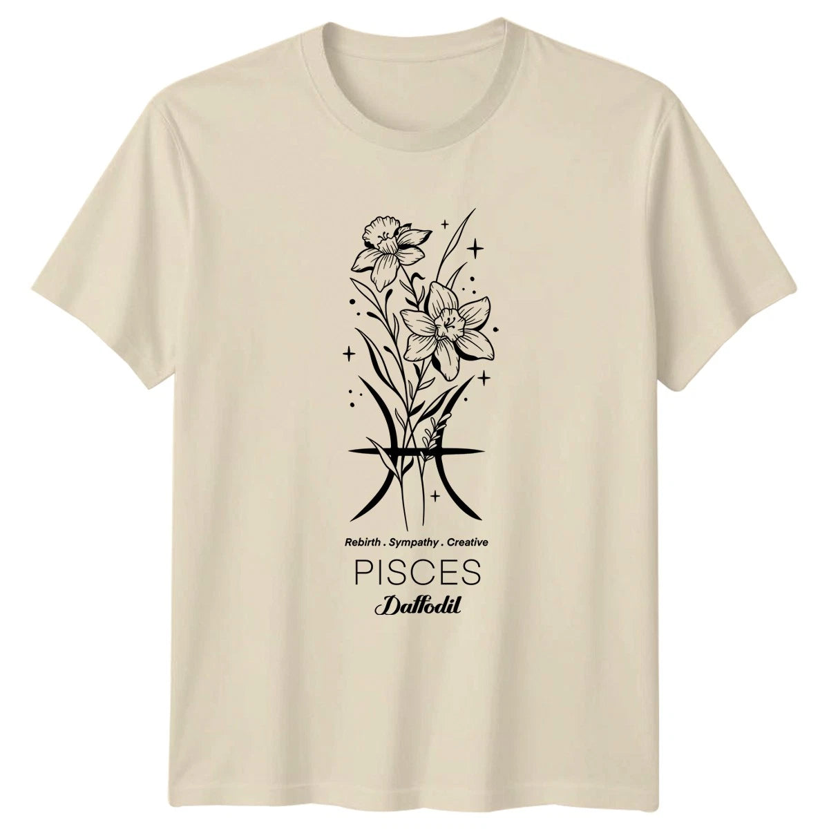 Rebirth Sympathy Creative Pisces Daffodil T-Shirt Pisces Birth Flower Zodiac