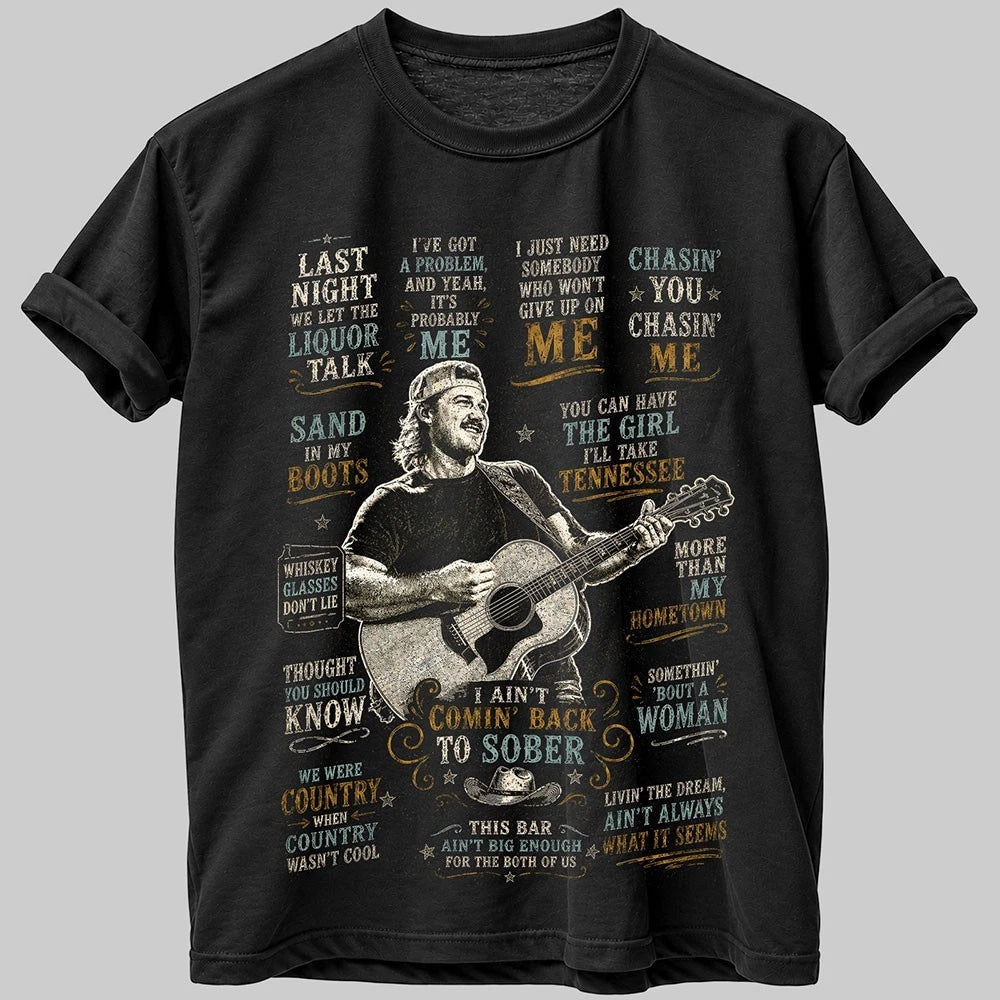 Morgan Wallen T Shirt Country Music Graphic Tee Unisex Black Country Fan Shirt