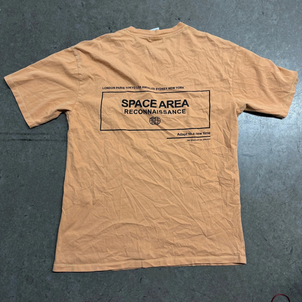 Zara Mens Space Area Reconnaissance Pocket T-Shirt Orange Small Streetwear Tee