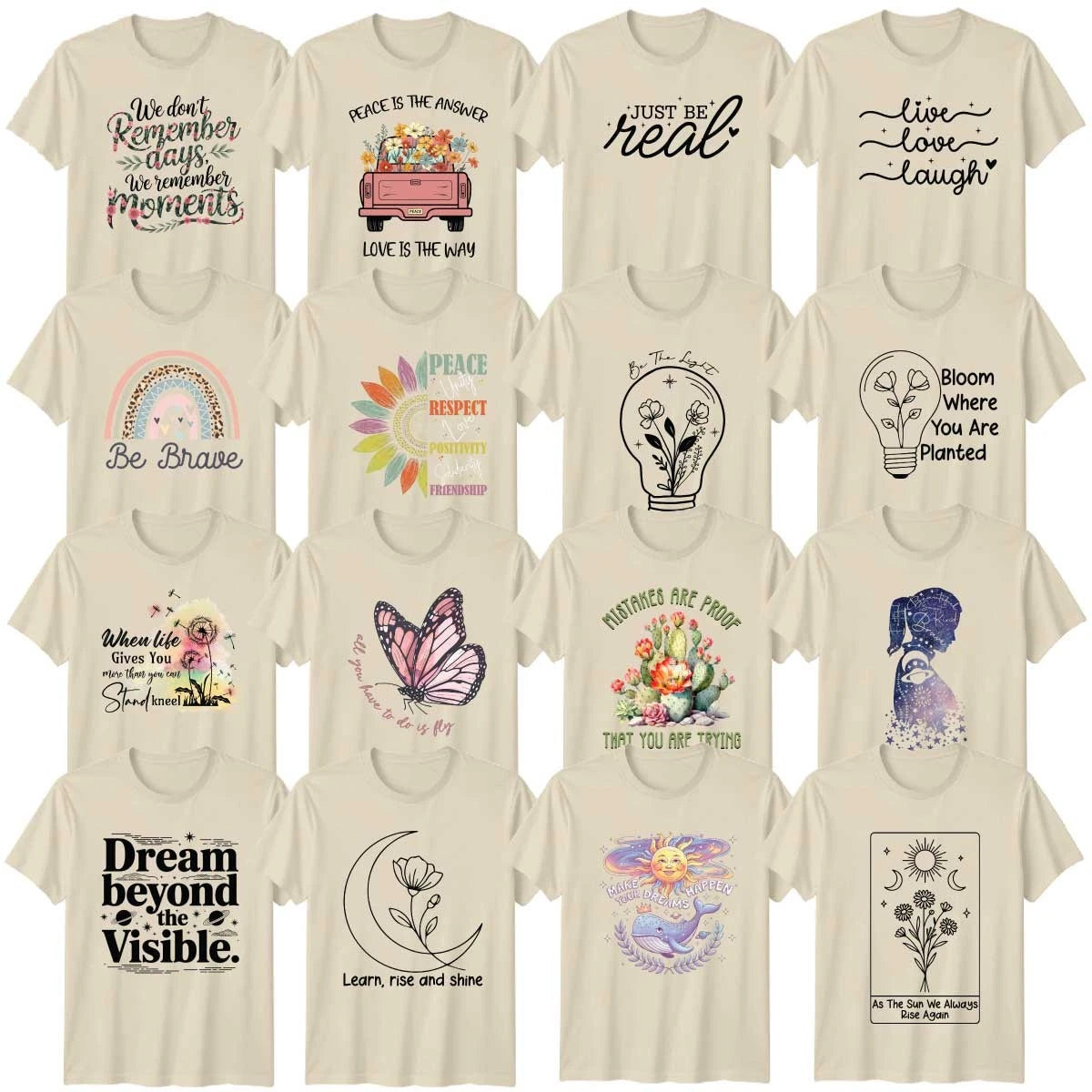 Positive Vibes Christian Faith Floral Adult T-Shirt Positive Vibes Gift