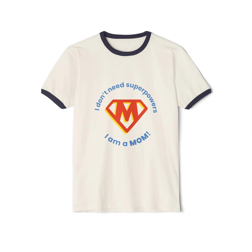 Super Mom Unisex Cotton Ringer T-Shirt, Mother's Day Gift, Mom Life Tee, Mom
