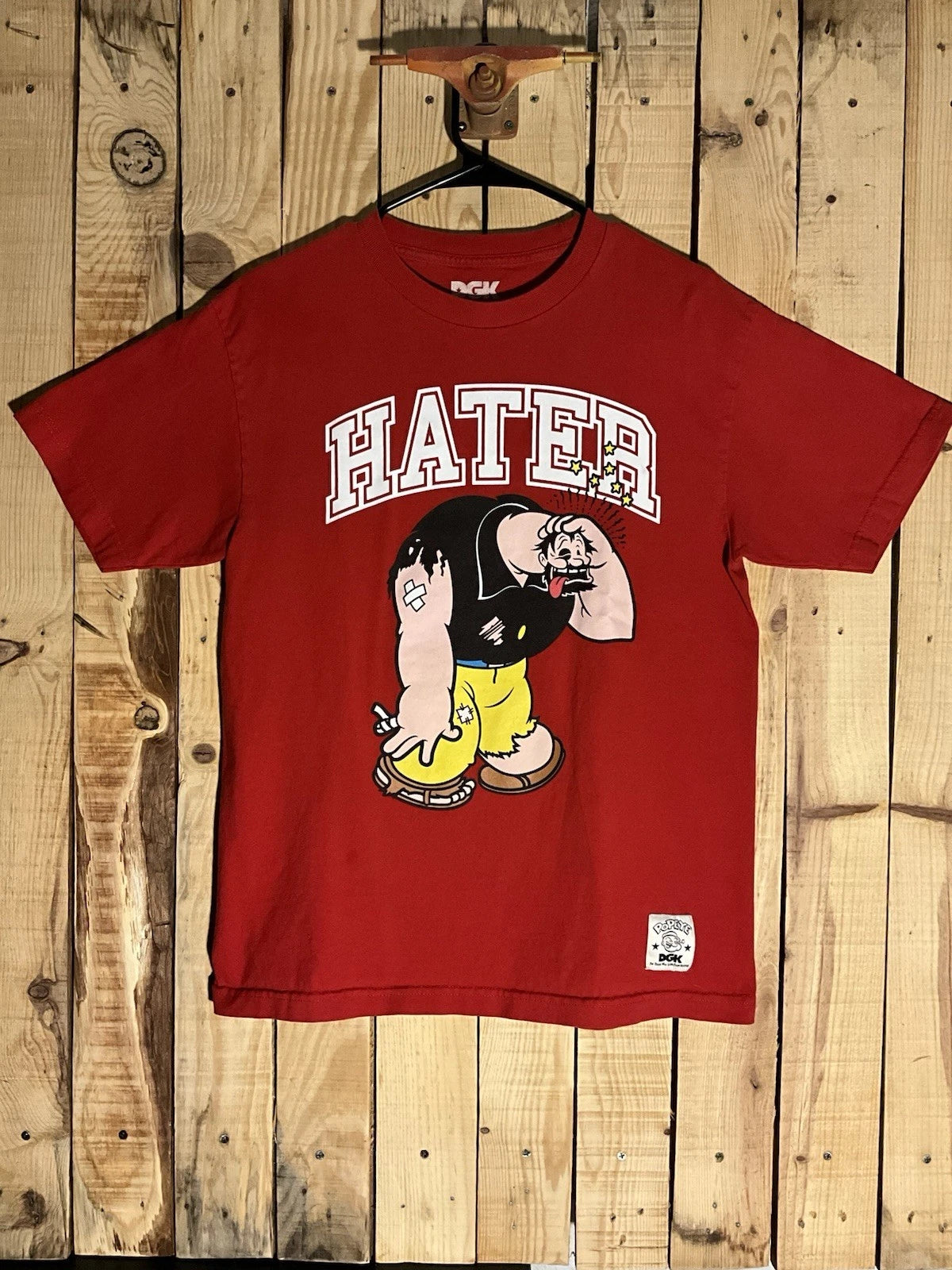 DGK Popeye I Love The Haters Red Hater Shirt Streetwear Skate Men’s Medium
