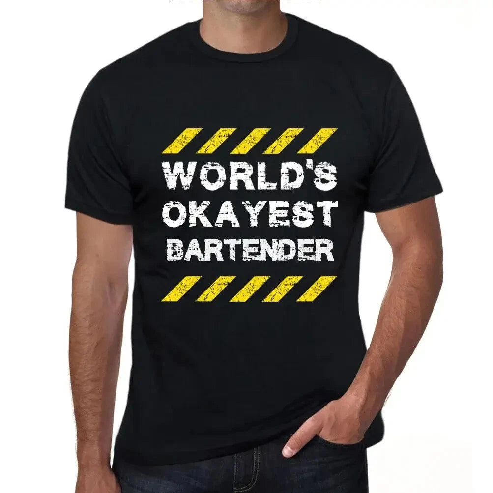 Mens The Bravest Barista In The World T-Shirt - Worlds Okayest Bartender