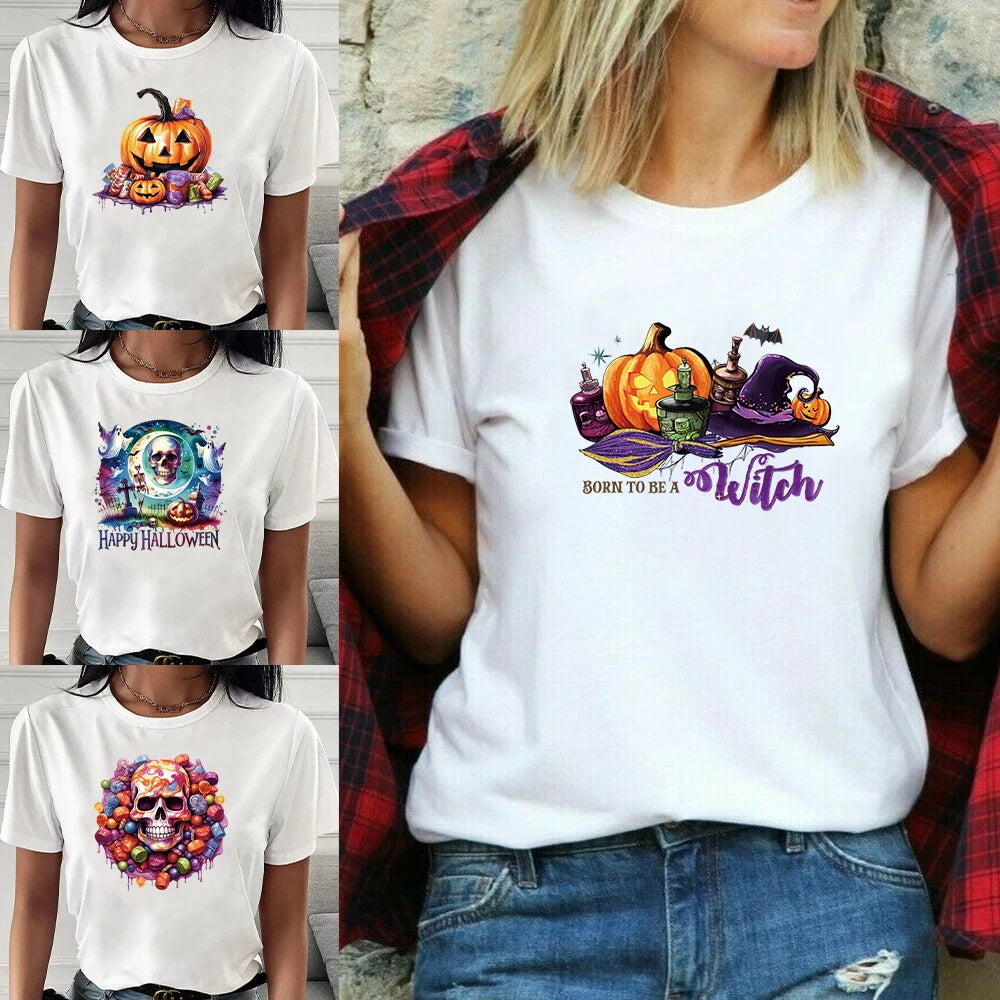 UK Mens Women Halloween T Shirts Spooky BOO Tops Scary Costume Ladies T Shirt