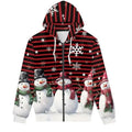 Snowman Ugly Christmas Zipper Hoodie 3D Santa Plow Holiday HS1572