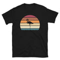 Retro Sunset Farm Animal Lover Flamingo Short-Sleeve Unisex T-Shirt