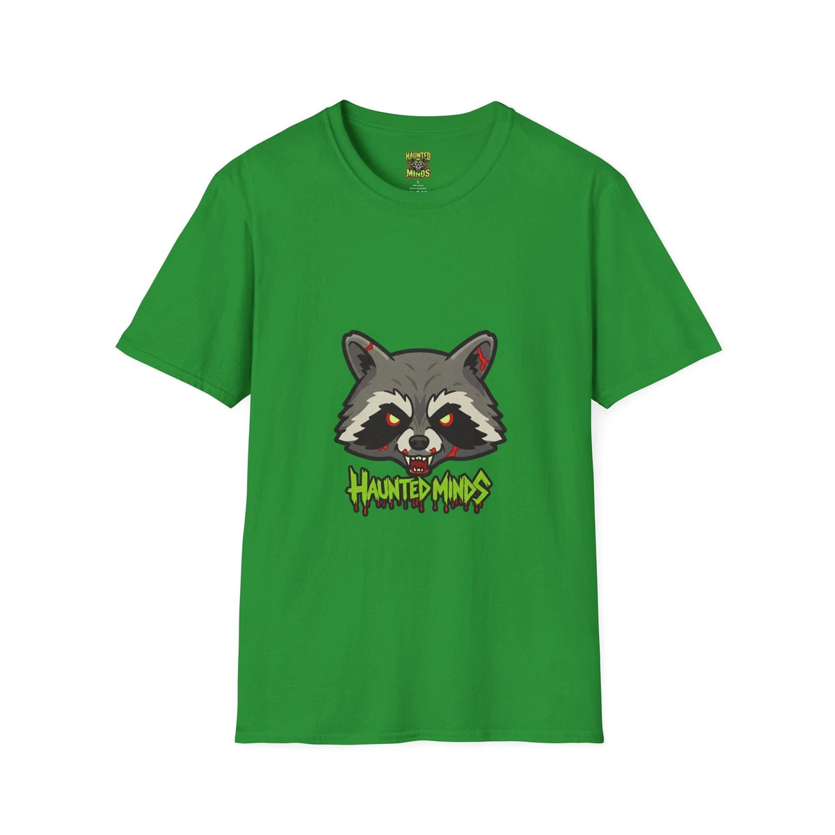 Haunted Minds Rabbid Raccoon Graphic T-Shirt, Unisex Softstyle Tee, Funny Gift