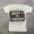 Anxiety Freedom T-Shirt Mens XS Graphic Statement Tee, White