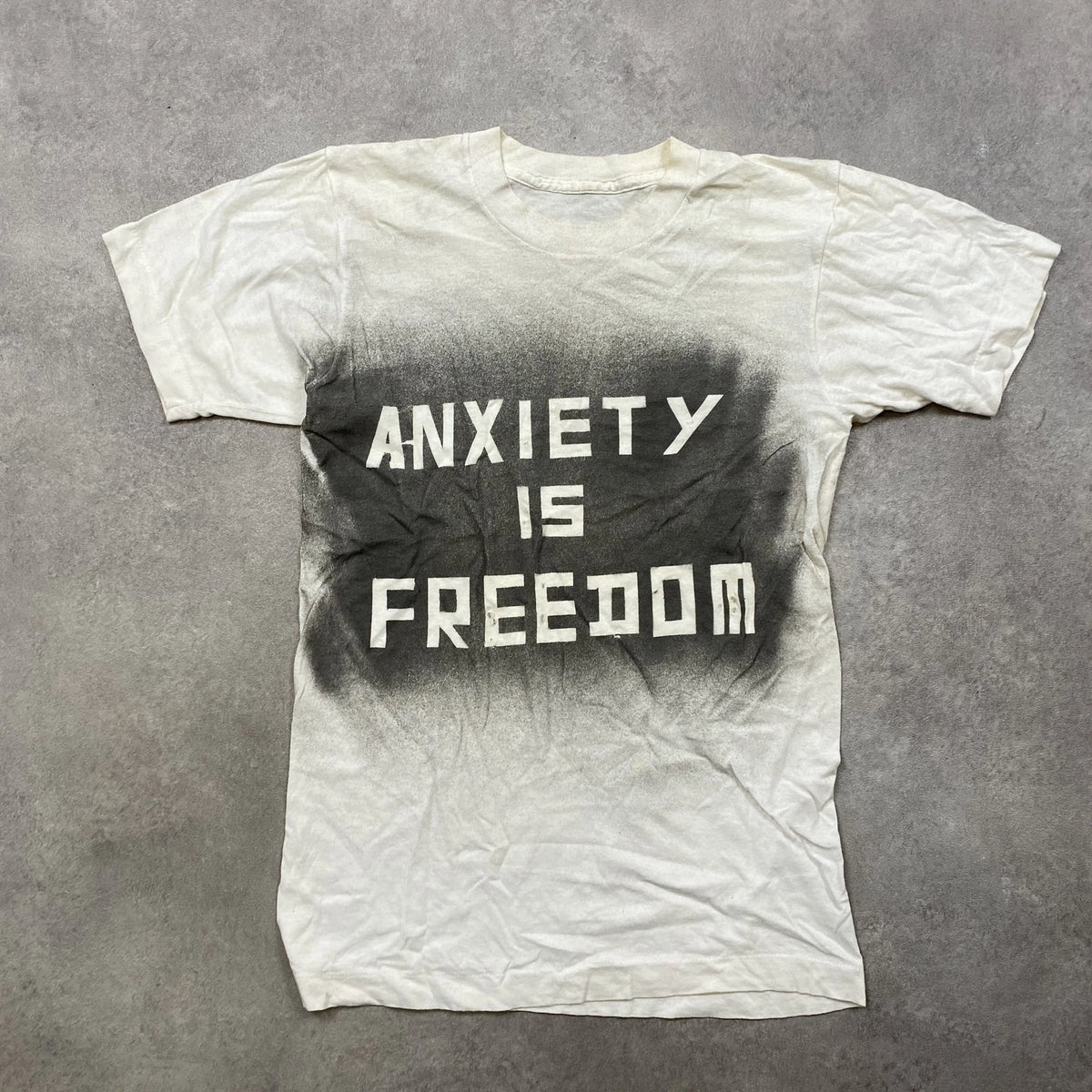 Anxiety Freedom T-Shirt Mens XS Graphic Statement Tee, White