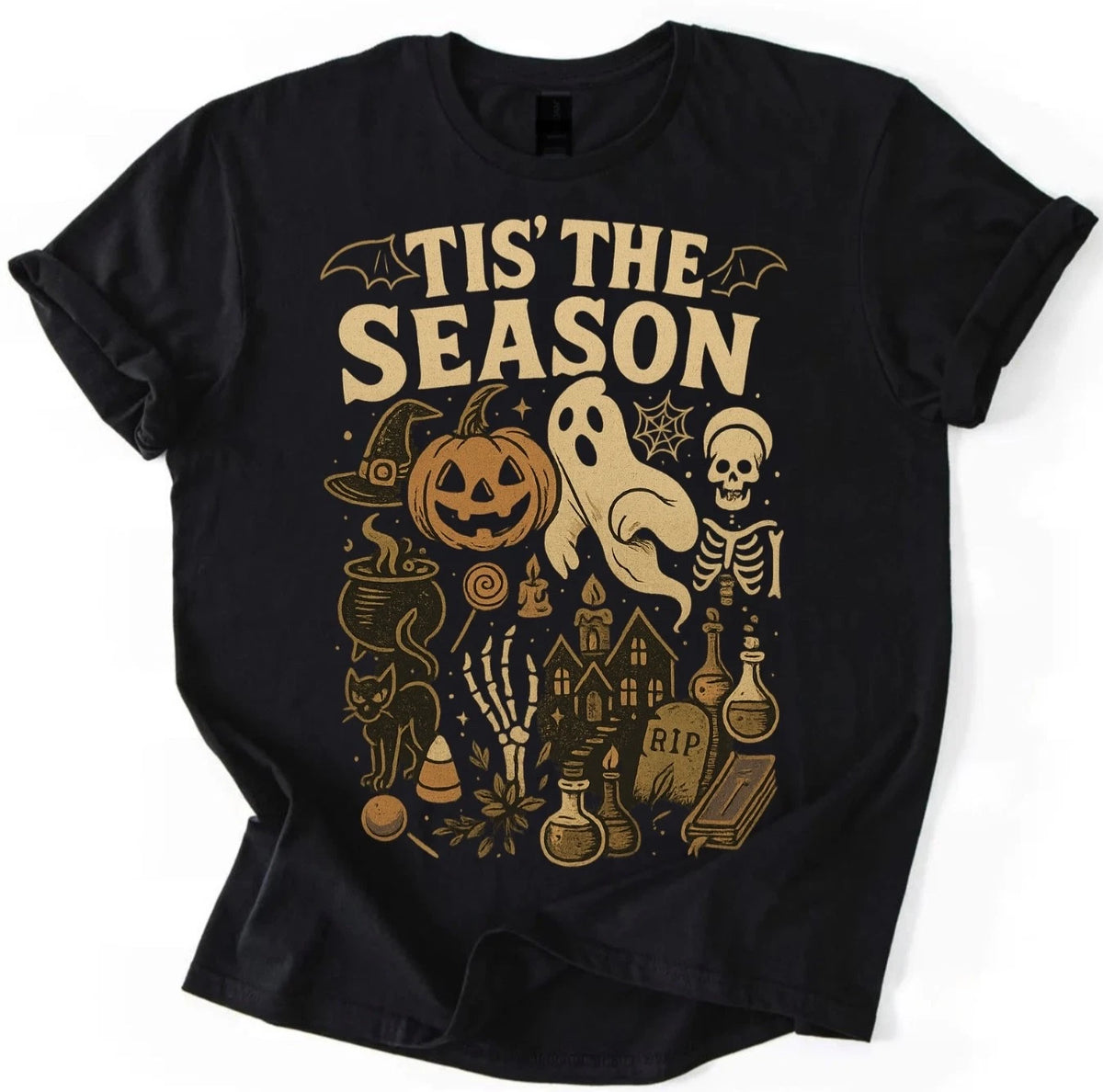 Tis The Season Halloween Spooky Retro Vintage Ghost Unisex T-Shirt