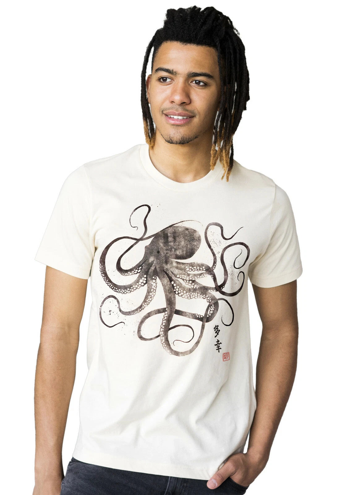 Octopus Japanese Art Calligraphy T Shirt Anime Manga Japan Tokyo Mens Womens Tee
