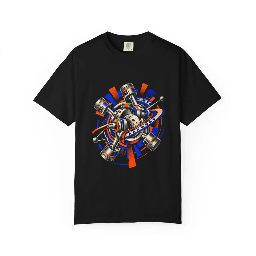 Orbit Engine Constructivist Machine T-Shirt Black Front Print