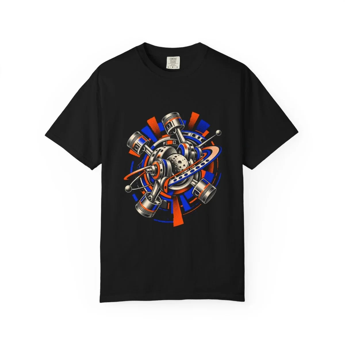 Orbit Engine Constructivist Machine T-Shirt Black Front Print