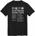 Electrician Electrical Engineer Hourly Rate Price List T-Shirt Tee Top