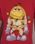 vintage 00s Y2K Peanut M&M T-Shirt Christmas Holiday Textured SZ L