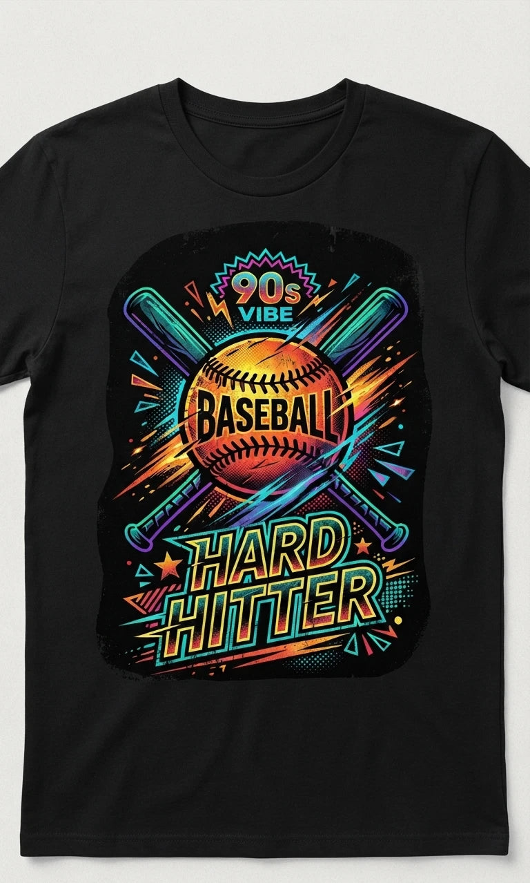 T shirt size 'S M L XL' RETRO NOSTALGIA Baseball Hard Hitter Jack & Jones