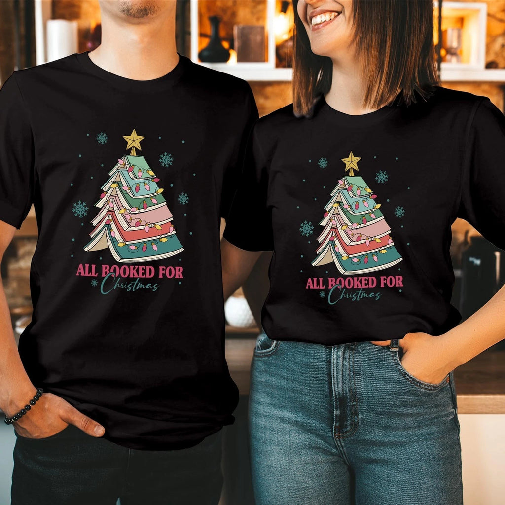 All Booked for Christmas Tree Shirt Bookmas Librarian Book Lover Sweatshirt 5281