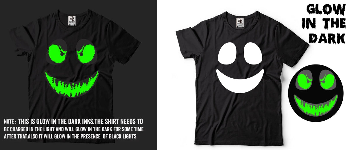 Halloween Glow in the dark Face evil face Creative Funny Costume Tee