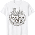 Boots Jeans and Jesus Western Cowgirl Country Christian Unisex T-Shirt