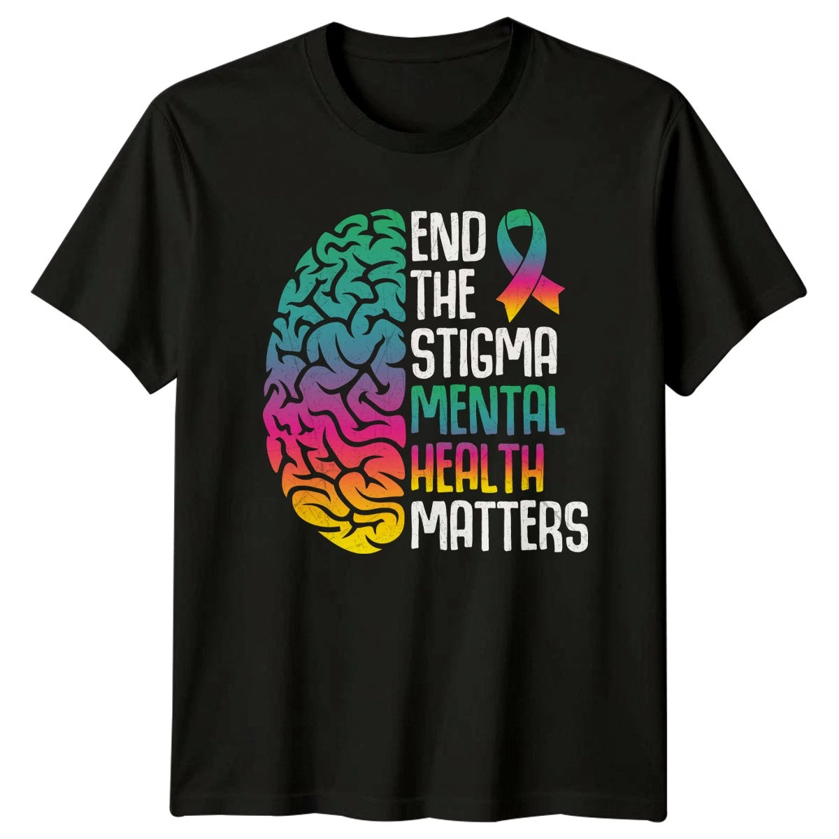 End The Stigma Mental Health Matters T-Shirt Brain Awareness Mental Health