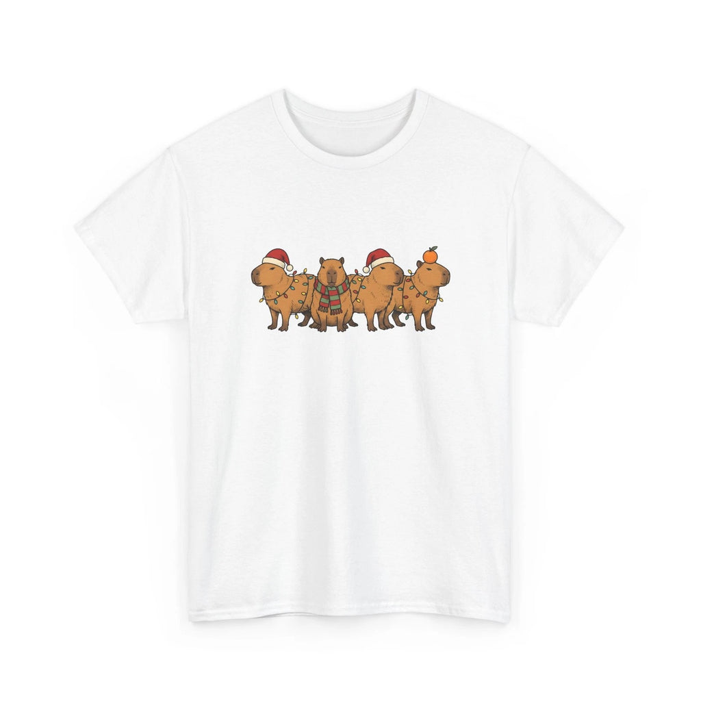 Capybara Herd Shirt Christmas Creatures Gift Women Illustration Tee Rodent